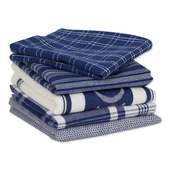 DII Asst Nautical Blue Foodie Dishtowel And Dishcloth 5 Piece {3}