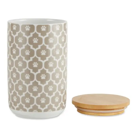 DII Stone Paw Lattice Print Ceramic Treat Canister {2}