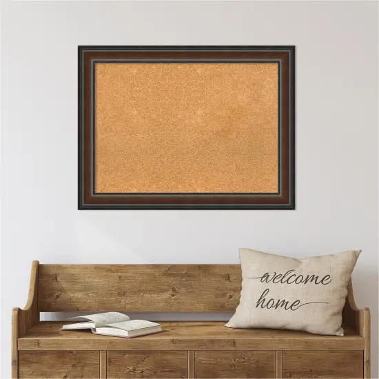 Cork Board, Cyprus Walnut Wood Frame - Bulletin Board, Organization Board, Pin Board {4}