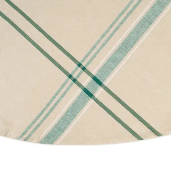 DII Teal French Stripe Tablecloth 70 Round {5}