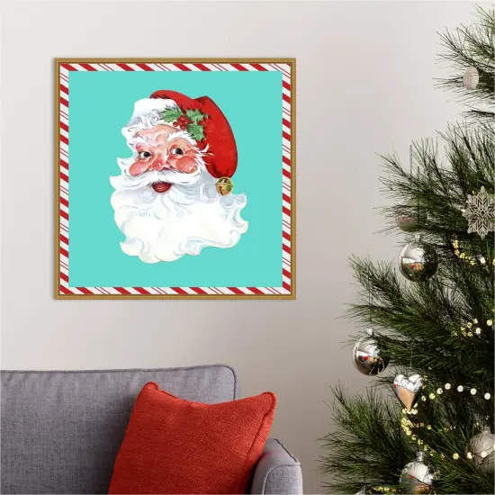 1955 Christmas II by Alicia Ludwig 22-in. W x 22-in. H. Canvas Wall Art Print Framed in Gold {4}