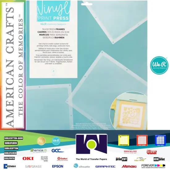 We R Memory Keepers Vinyl Print Press Silkscreen Frames 4/Pkg 60000730 {1}