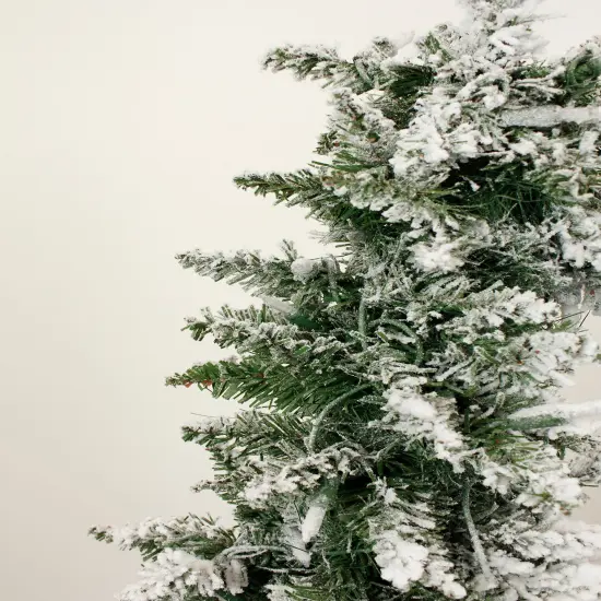 Perfect Holiday Pre-Lit Pencil Flocked Tree {3}