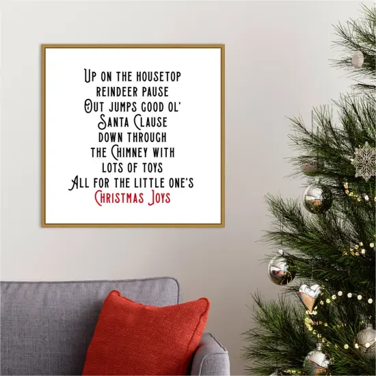 Up on the House Top by Amanti Art Portfolio 22-in. W x 22-in. H. Canvas Wall Art Print Framed in Gold {5}