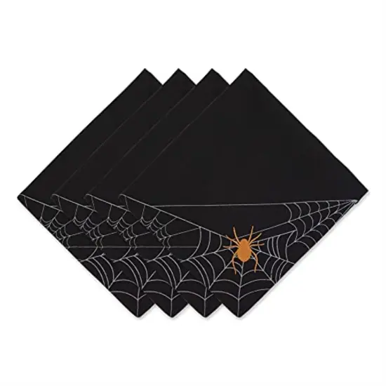 DII Spooky Spiderweb Embellished Napkin (Set of 4) {1}