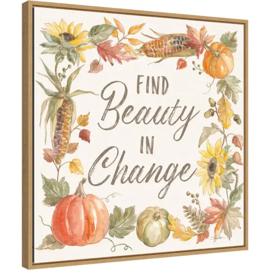 Happy Harvest III by Silvia Vassileva 22-in. W x 22-in. H. Canvas Wall Art Print Framed in Natural {1}