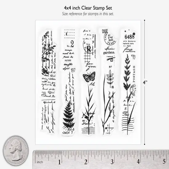 Beautiful Gardens Slim Clear Stamp Set 4x4 inch by Wintertime Crafts {3}