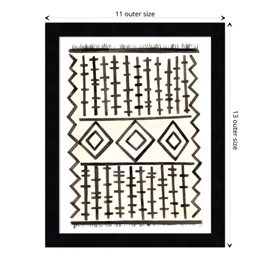 Black Yellow Mountain Range Silhouette by Cat Coquillette Wood Framed Wall Art Print {6}