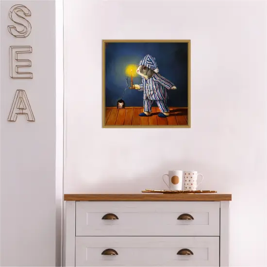 The Night Before Christmas Mouse by Lucia Heffernan Canvas Wall Art Print Framed Gold {5}