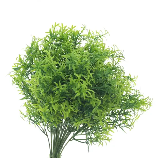 Grand Verde Asparagus Artificial Plants Real Touch Plastic Greenery Faux Bush Small Green Leaves Fake Shrubs - DIY Home Decoration Indoor Outdoor Decor, Bulk 10pcs Light Green {9}