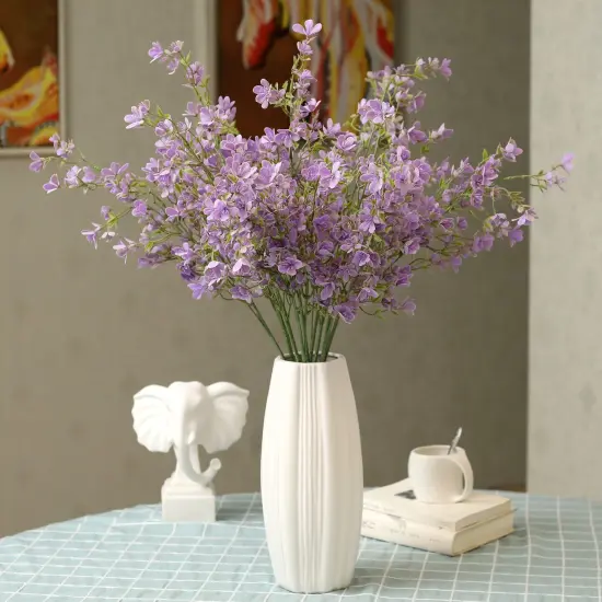 Grand Verde Forget-Me-Not Tall Artificial Flowers 29&rdquo; Long Stems Real-Touch Faux Bouquet, 5pcs Bundle Violet-Purple {6}