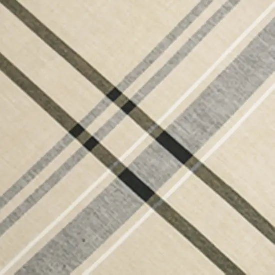 DII Black French Stripe Tablecloth 70 Round {2}