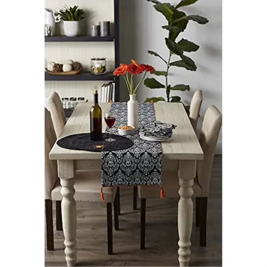 DII Graeyard Damask Embellished Napkin (Set of 6) {6}