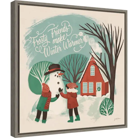 Winter Bliss III Snowman by Janelle Penner Canvas Wall Art Print Framed {1}
