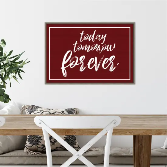 Valentines Sentiment VII Forever by Tara Reed 23-in. W x 16-in. H. Canvas Wall Art Print Framed in Grey {4}