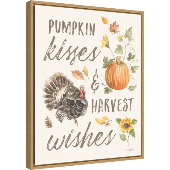 Happy Harvest VI by Silvia Vassileva 16-in. W x 20-in. H. Canvas Wall Art Print Framed in Natural {1}