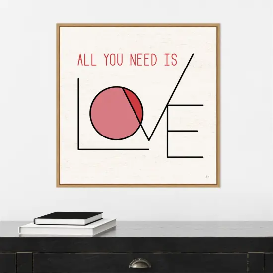 Love Letters I by Jess Aiken 22-in. W x 22-in. H. Canvas Wall Art Print Framed in Natural {6}