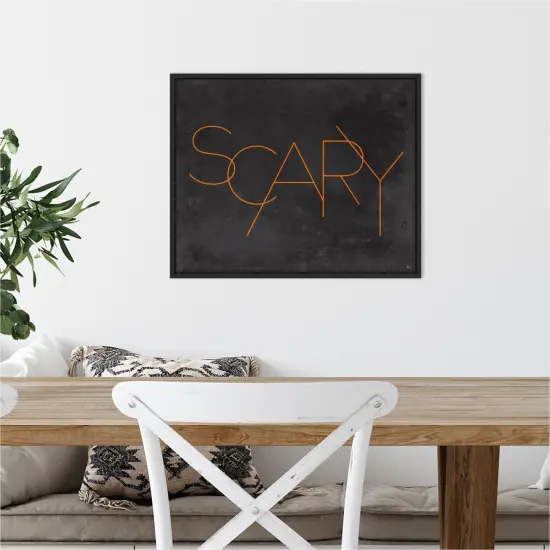 Haunted V Scary by Jess Aiken 20-in. W x 16-in. H. Canvas Wall Art Print Framed in Black {5}