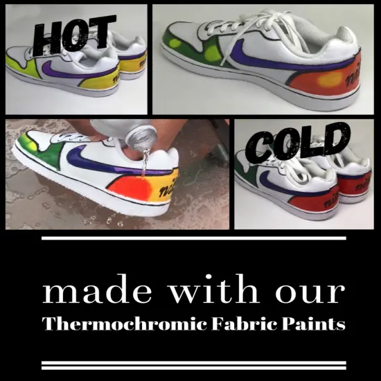 Temperature Activated Body Heat Reactive Color Changing Thermochromic Fabric Paint Black pink 95⁰f {9}