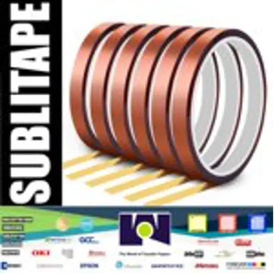 6 rolls Heat resistant tapes sublimation Press Transfer Thermal Tape 10mmx30m SUBLITAPE TAWNY {1}