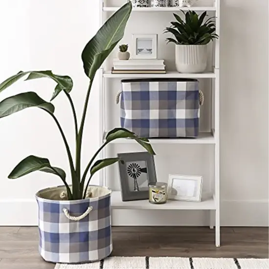 DII Polyester Bin Tri Color French Blue Rectangle Medium 16"x10"x12" {5}