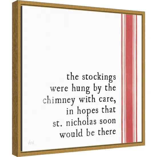 Simple Christmas II by Laura Marshall 16-in. W x 16-in. H. Canvas Wall Art Print Framed in Gold {1}