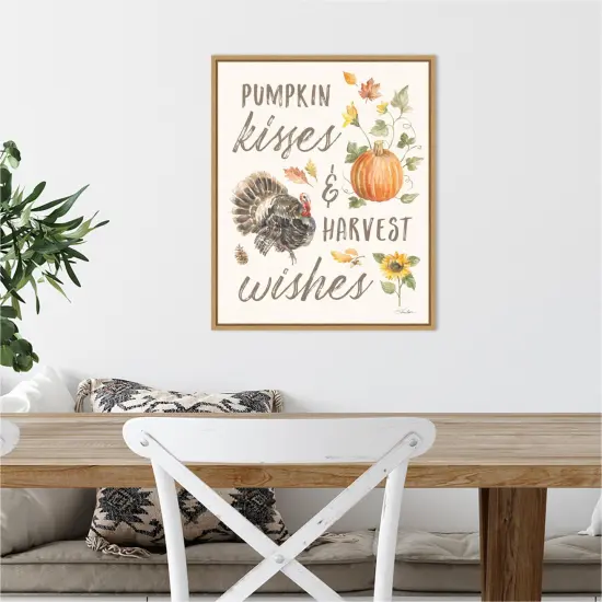 Happy Harvest VI by Silvia Vassileva 16-in. W x 20-in. H. Canvas Wall Art Print Framed in Natural {4}
