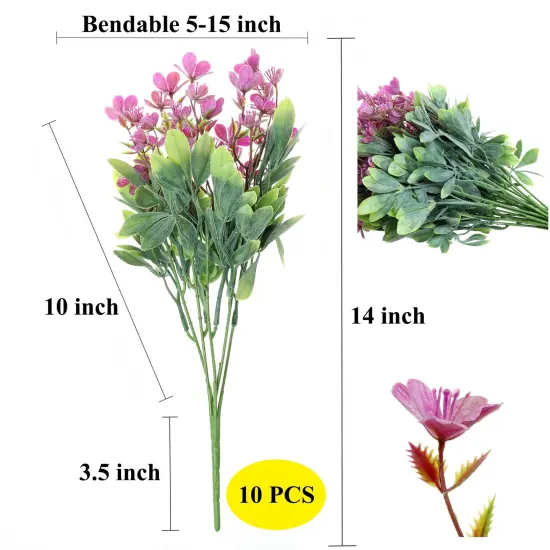 Grand Verde Wildflowers Artificial Flowers Real Touch Bouquets Faux Ranunculus Bulk Greenery, 10pcs Magenta-Violet {2}