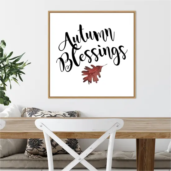 Autumn Blessings by Amanti Art Portfolio 22-in. W x 22-in. H. Canvas Wall Art Print Framed in Natural {4}