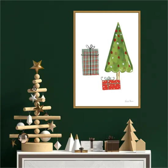 North Pole Pals III by Farida Zaman 16-in. W x 23-in. H. Canvas Wall Art Print Framed in Gold {4}