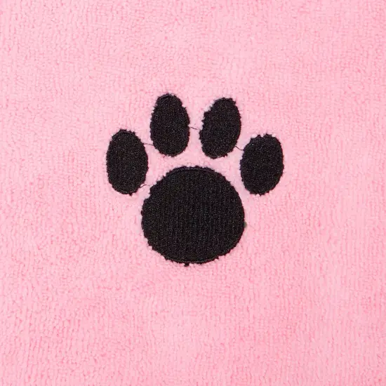DII Pink Embroidered Paw Pet Towel {4}