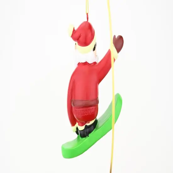 Snowboarding Santa Claus Christmas Ornament {4}