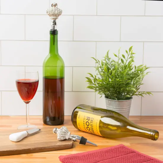 DII Silver Eiffel Tower & Fleur Del Lis Bottle Stopper (Set of 2) {2}