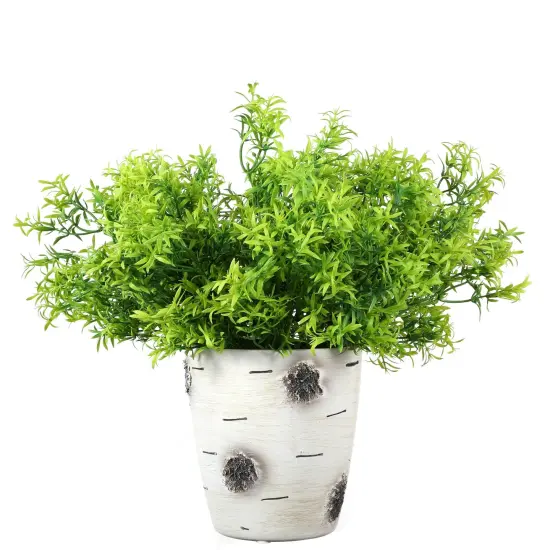 Grand Verde Asparagus Artificial Plants Real Touch Plastic Greenery Faux Bush Small Green Leaves Fake Shrubs - DIY Home Decoration Indoor Outdoor Decor, Bulk 10pcs Light Green {11}