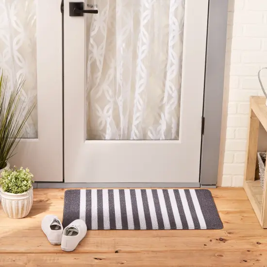 DII Navy/White Stripe Outdoor Floor Runner 3x6-ft {2}