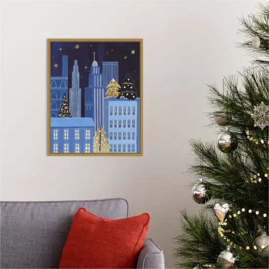 Holiday Night III by Melissa Wang 16-in. W x 20-in. H. Canvas Wall Art Print Framed in Gold {5}