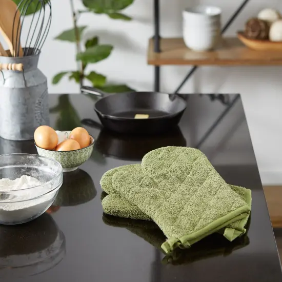 DII French Blue Terry Oven Mitt (Set of 2) {2}