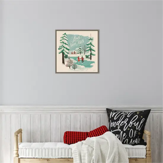 Winter Bliss V Ice Skating by Janelle Penner Canvas Wall Art Print Framed {4}