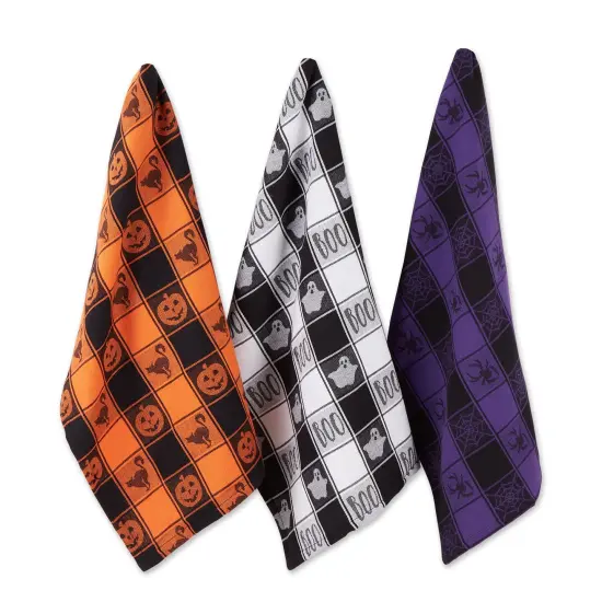 DII Halloween Woven Check Jacquard Dishtowel (Set of 3) {1}
