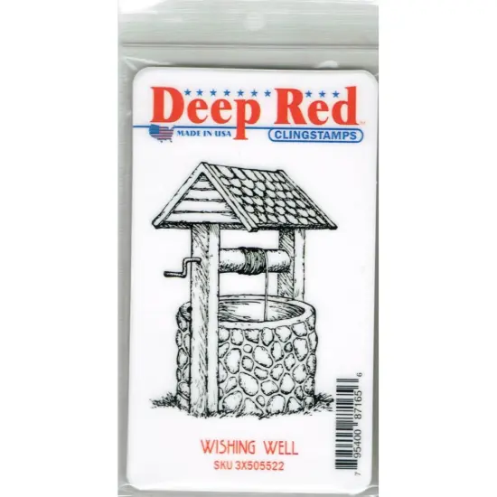 Deep Red Stamps Wishing Well Rubber Stamp 2.2 x 2.9 inches {2}
