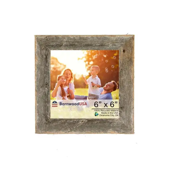 Rustic Farmhouse Standard 6 in. x 6 in. Tabletop Reclaimed Wood Picture Frame Blue {7}
