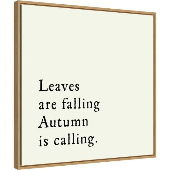 Leaves Are Falling by Amanti Art Portfolio 22-in. W x 22-in. H. Canvas Wall Art Print Framed in Natural {1}