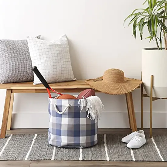 DII Polyester Bin Tri Color French Blue Round Large 15"x16"x16" {4}