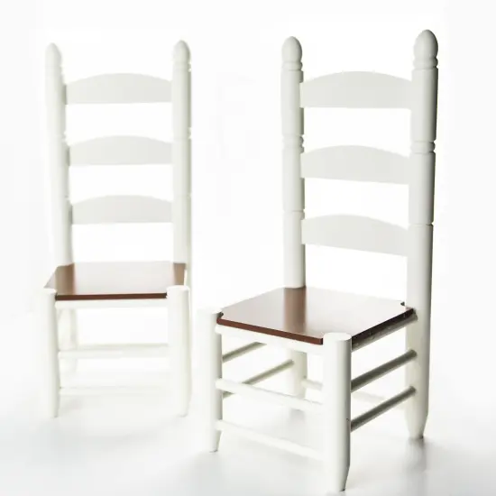 The Queen's Treasures 18 Inch Doll Furniture, Farmhouse Collection Fully Assembled Set Of Two Ladderback Chairs, Compatible with American Girl Kitchen {4}