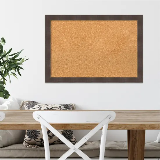 Cork Board, Whiskey Brown Rustic Wood Frame - Bulletin Board, Organization Board, Pin Board {4}