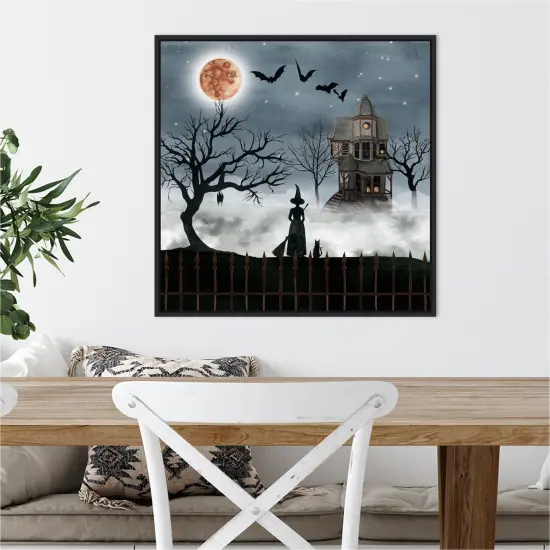Harvest Moon I by Grace Popp 22-in. W x 22-in. H. Canvas Wall Art Print Framed in Black {5}