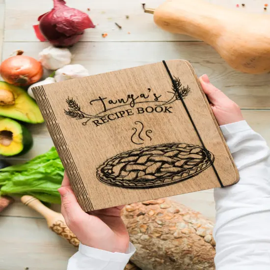 Wood Recipe Book, Family Cookbook Binder, Family Cook Book Wooden by Enjoy The Wood {1}