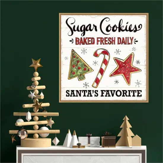 Christmas Treats II by Anne Tavoletti 22-in. W x 22-in. H. Canvas Wall Art Print Framed in Natural {4}