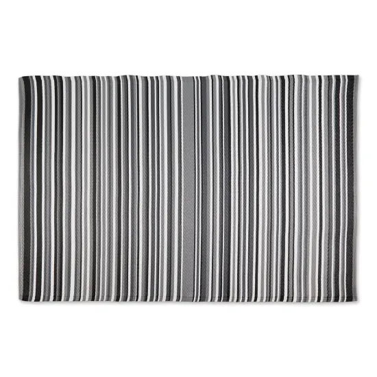 DII Stone and White Hand-Loomed Paper Chindi Rug 4x6 Ft {1}