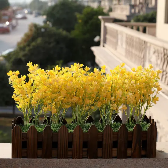 Grand Verde Myosotis Artificial Flowers Real Touch Plastic Faux Bouquets Fake Floral Greenery Stems - 10pcs Bulk Yellow {6}